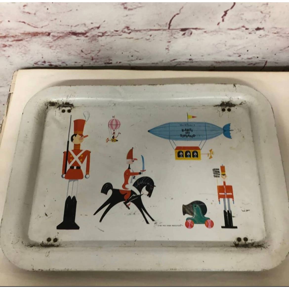 Rare Vintage 1961 Walt Disney Babes In Toyland Metal Tray Table 17x13 TH8