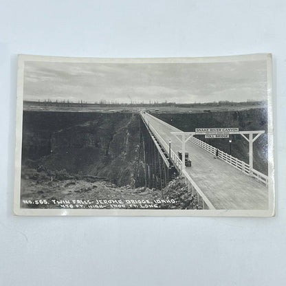 1929 RPPC Twin Falls Idaho Jerome Bridge Snake River Canyon Toll Bridge SC6