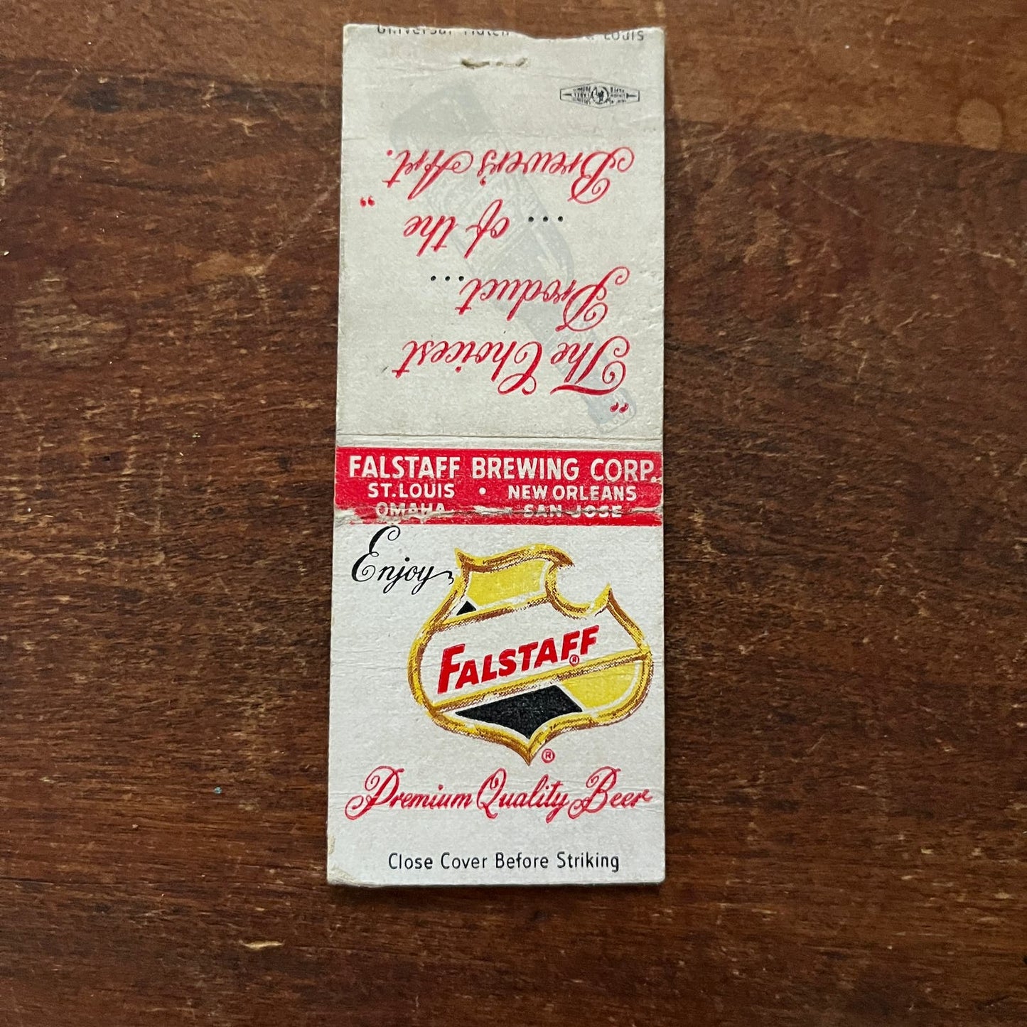 Falstaff Premium Quality Beer Advertising Matchbook Cover SA9-M13