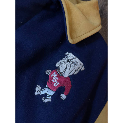 Vintage MSU Mississippi State Bulldogs Leather Varsity Jacket Coat Medium NEW