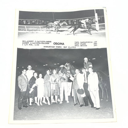 1963 Original Horse Race Winner Photo "Oscina" Shenandoah Downs AC5