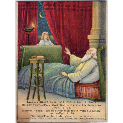 1920 Christian GERMAN Lesson Picture Card The Lord Delights in the Truth SE5