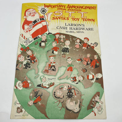 1930s Christmas TOY CATALOG Larson's Cash Hardware Mabel MN Santa Elves TG6