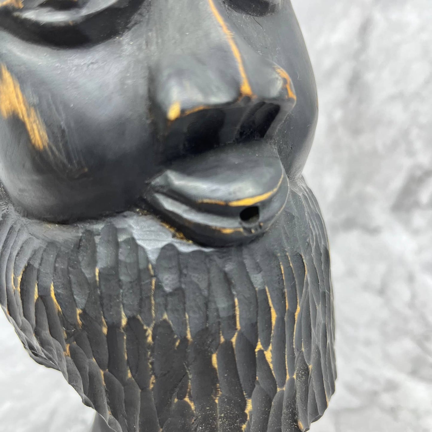 Vintage Carved Wooden Jamaica Tiki Folk Art Bust Face 11" Heavy Solid Wood TB5