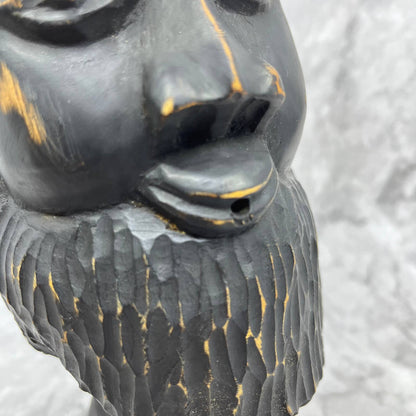 Vintage Carved Wooden Jamaica Tiki Folk Art Bust Face 11" Heavy Solid Wood TB5