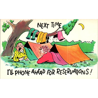Next Time I'll Phone Ahead MARRIED LIFE Camping Tent Comic Postcard TK1-P13