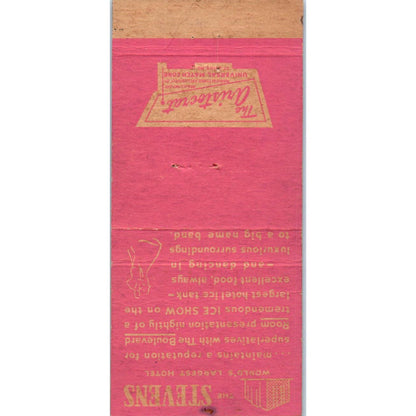 The Stevens Hotel Boulevard Room Chicago Advertising Matchbook Cover SA1-M11
