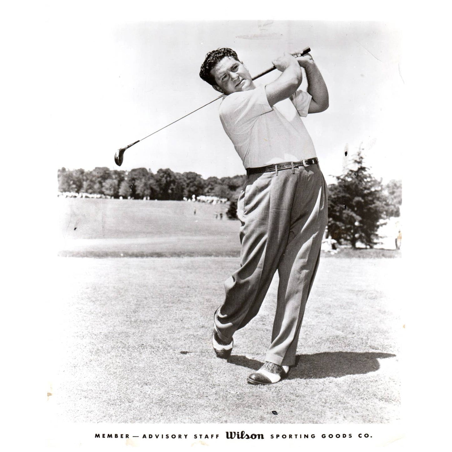 1957 Original Press Photo Golf Ed Porky Oliver Tees Off 8x10" AD2