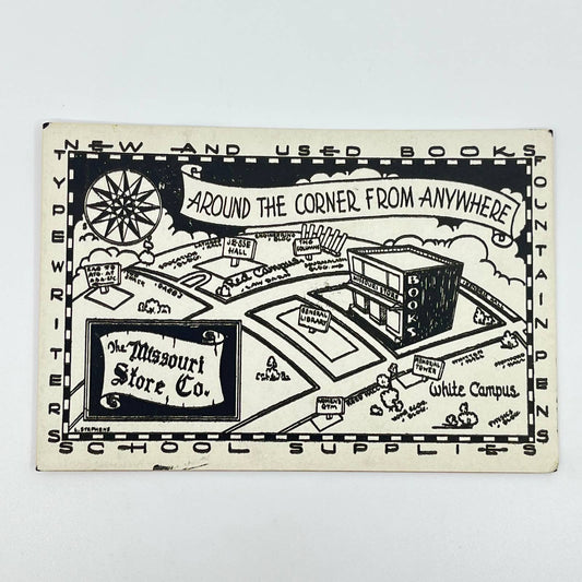 1940 Blotter Card The Missouri Store Mizzou Tigers Campus Map SC6