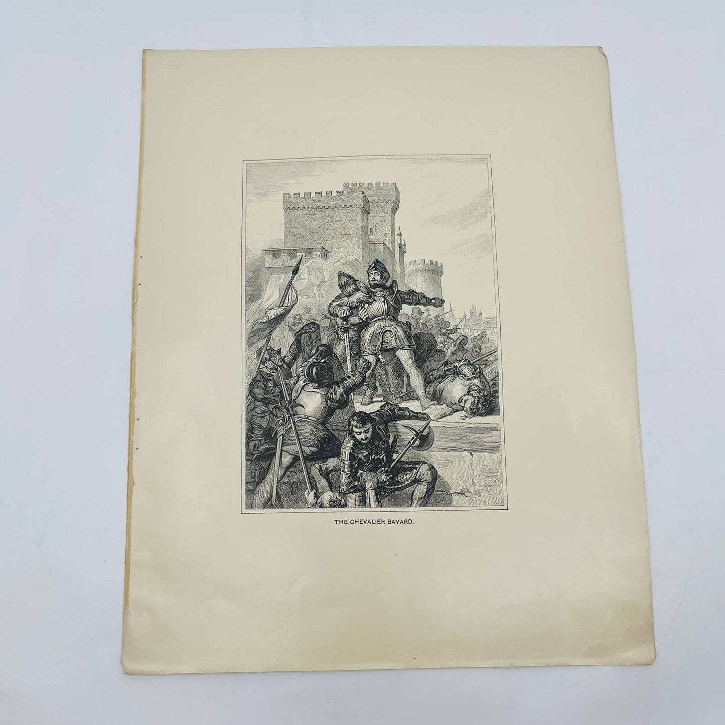 1880s Victorian Art Print Engraving THE CHEVALIER BAYARD