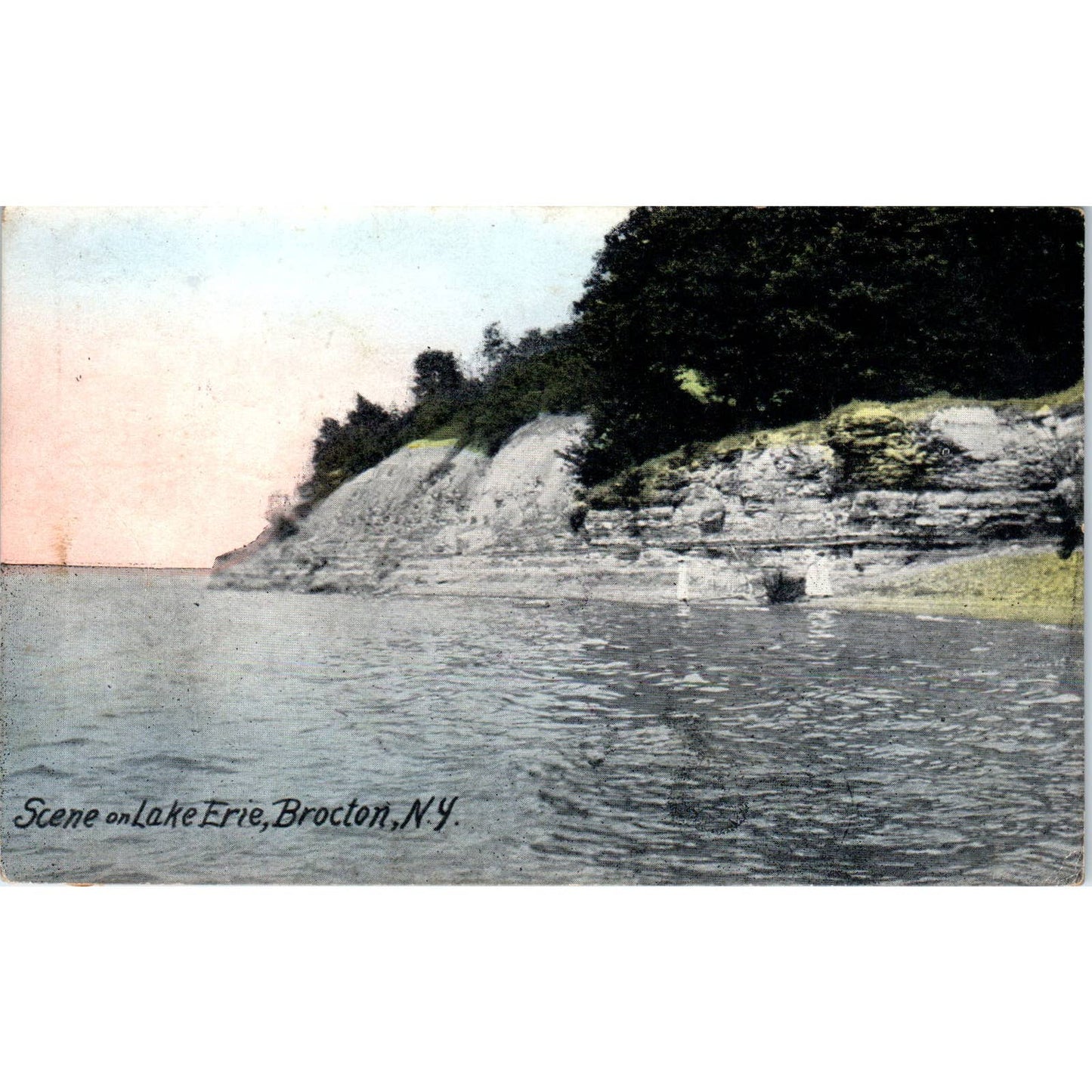Antique 1912 Postcard Scene on Lake Erie, Brocton NY SF2