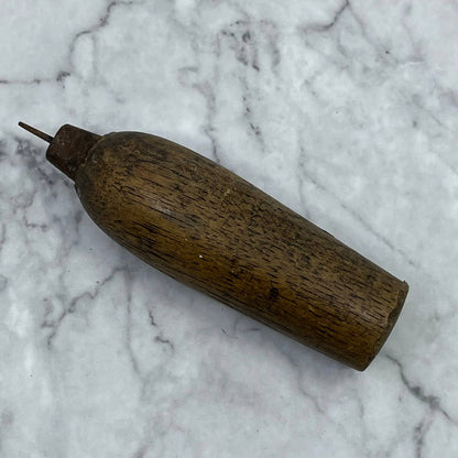 Primitive Antique Leather Worker’s Oak Multi-Tool Awl Wood Handle TD6