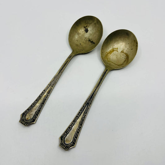 Fairfield Alpha Silver Plate Gumbo Spoon Set of 2 SB7-15