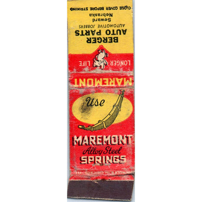 Berger Auto Parts Maremont Springs Seward NE Advertising Matchbook Cover SA1-M1