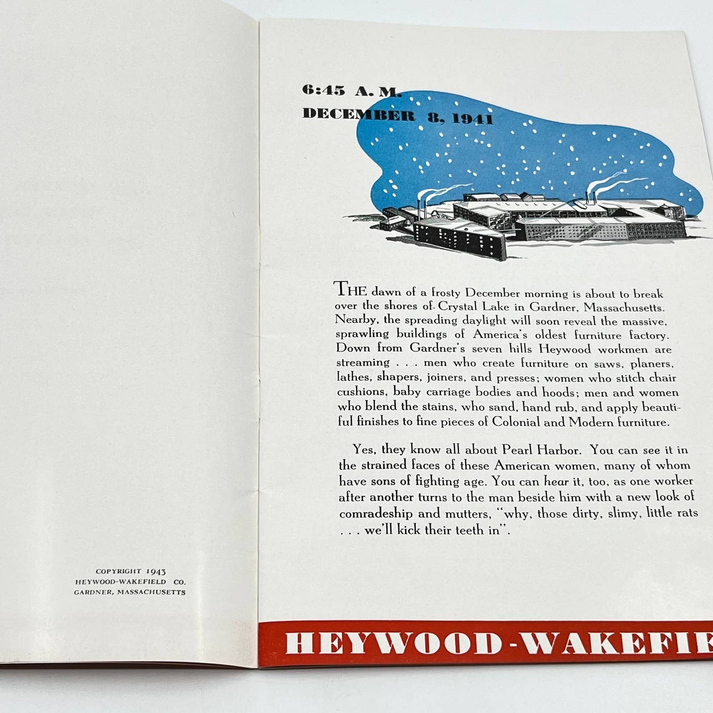 1940s WWII Heywood-Wakefield Furniture Co. Booklet on War Effort TC6