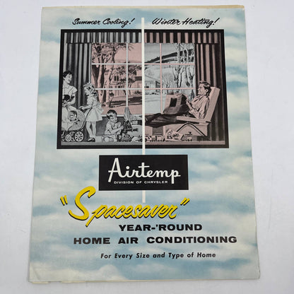 1956 Chrysler Airtemp Year Round Air Conditioner Advertising Tri-Fold Leafet AC8