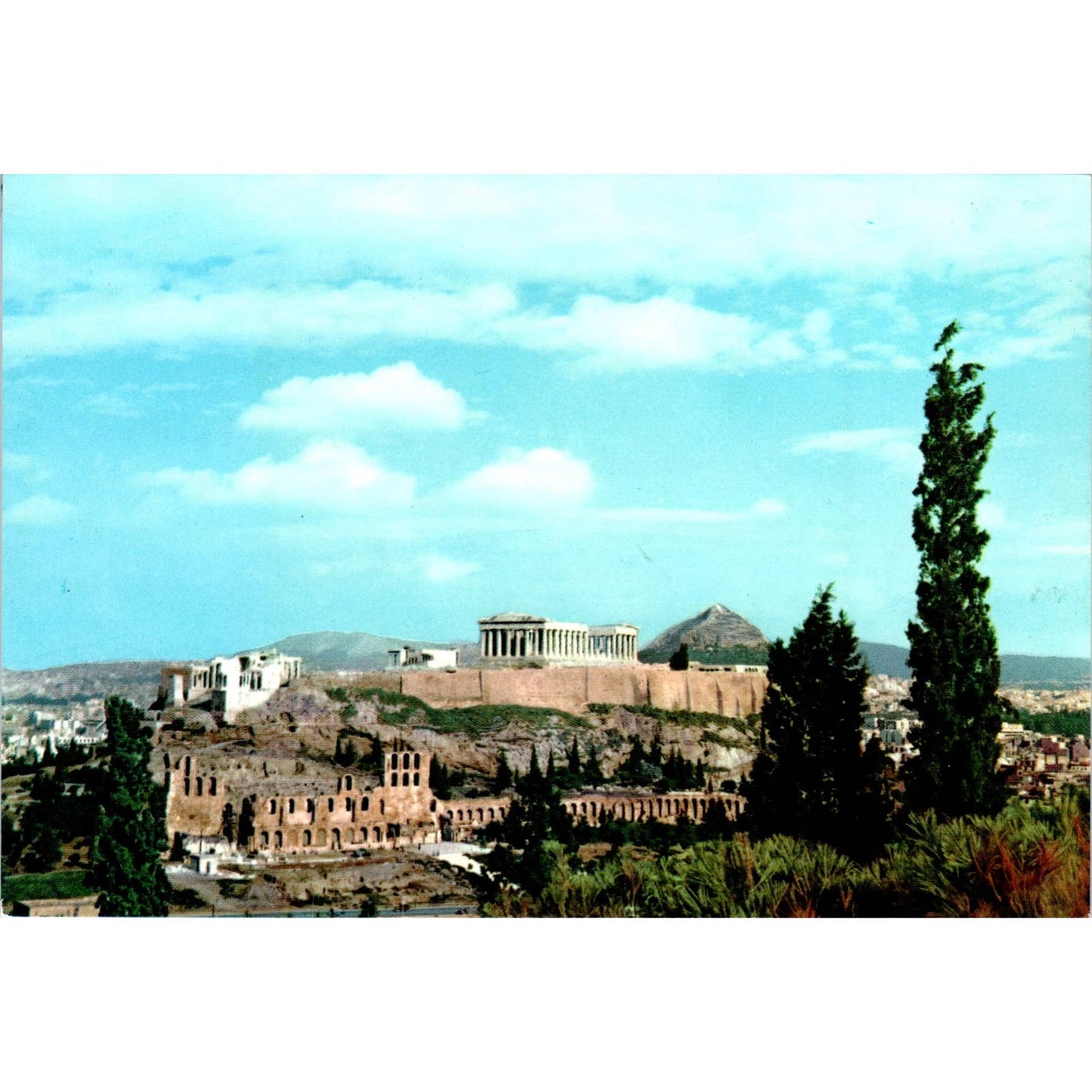 Vintage Postcard The Acropolis seen from Pilopappe Athens Greece SE3-2
