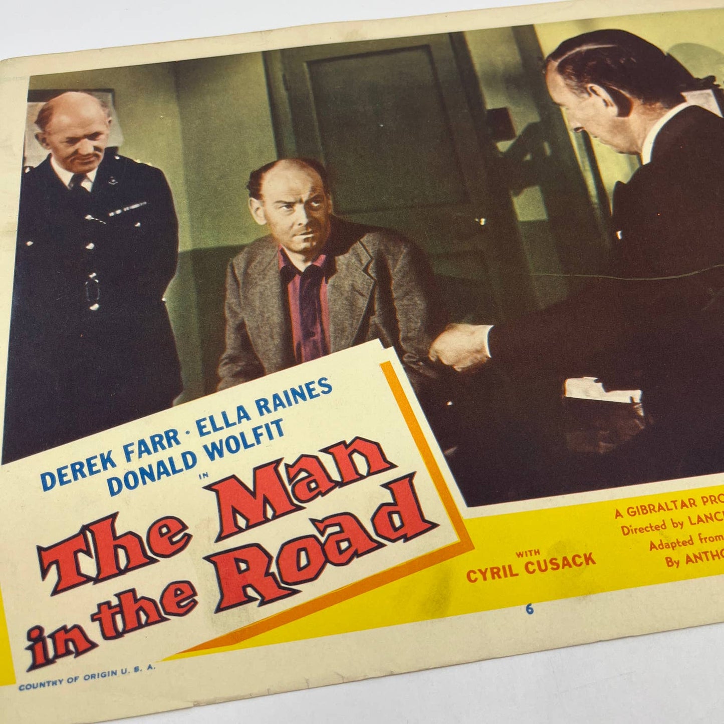 1957 The Man in the Road Derek Farr Ella Raines Donald Wolfit Lobby Card FL4