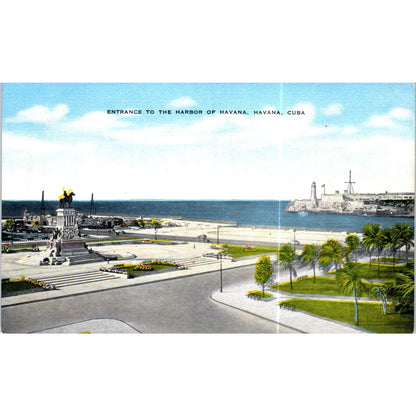 Entrance to the Harbor of Havana Cuba Original Postcard P3-1