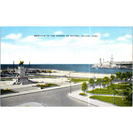 Entrance to the Harbor of Havana Cuba Original Postcard P3-1