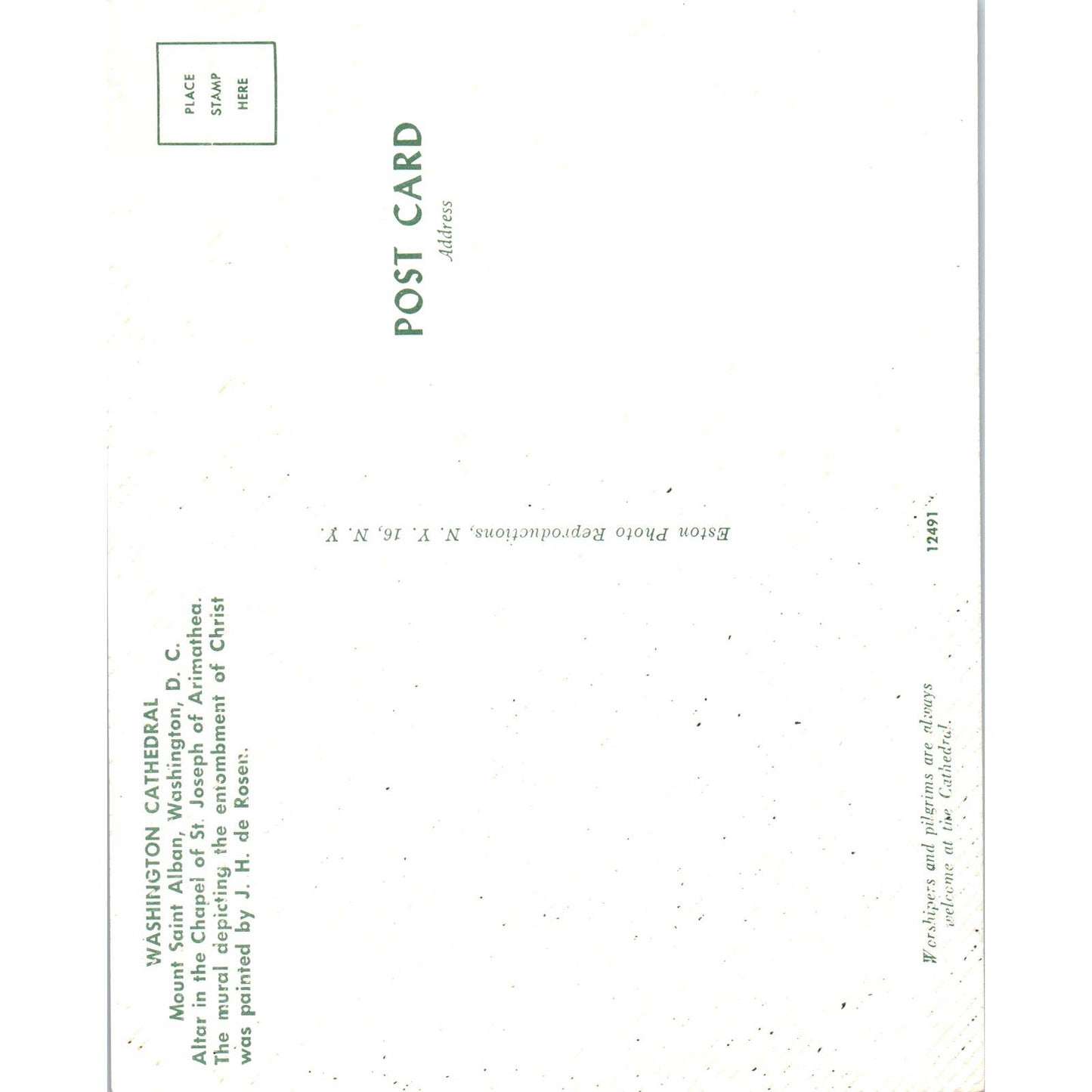 Vintage Large Postcard Washington Cathedral Mt. Saint Alban Washington DC EA3