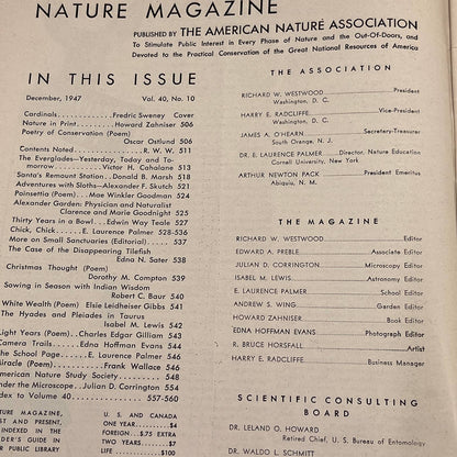 Nature Magazine Dec 1947- Cardinals Frederic Sweney The Everglades TC1