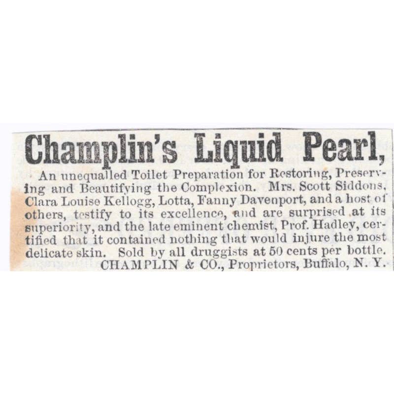 Champlin's Liquid Pearl Champlin & Co Buffalo NY - Ad 1878 Original TJ7-L2-1