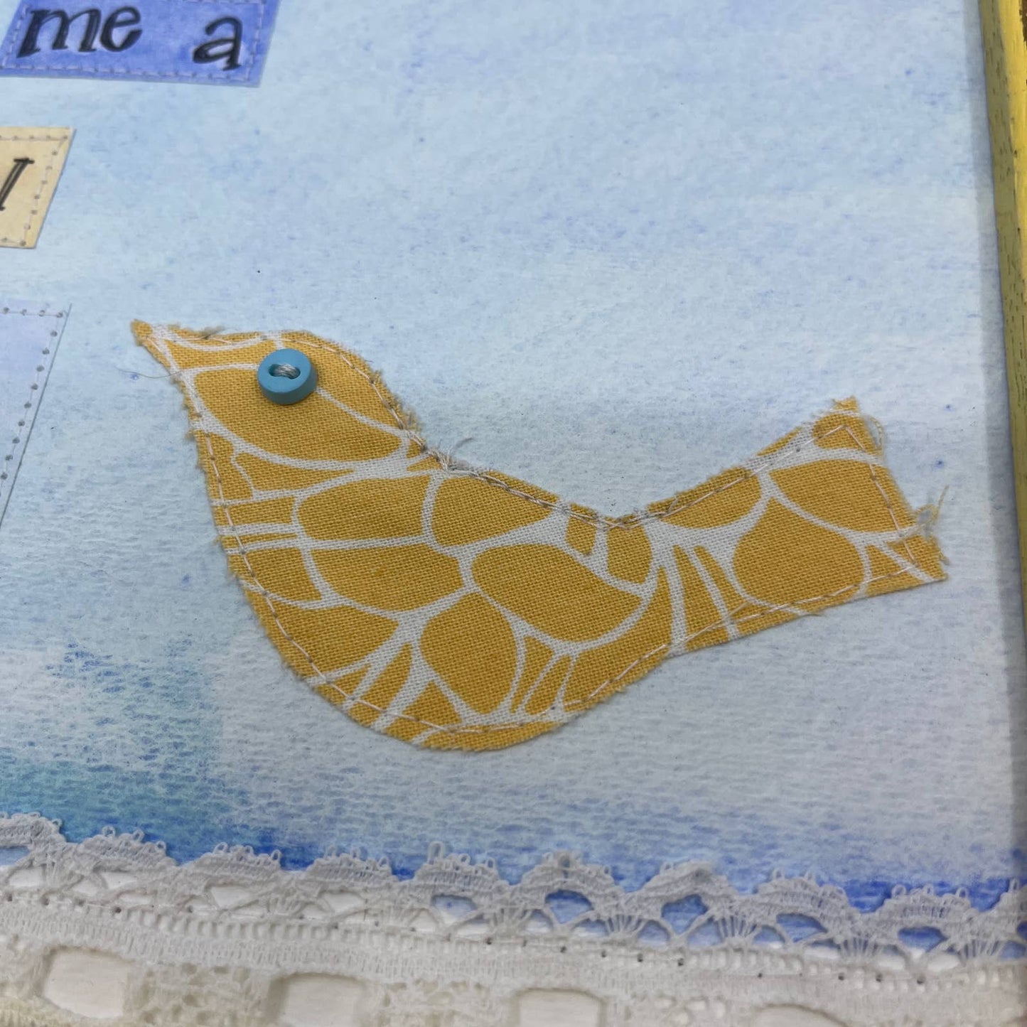 Original Mixed Media Wall Art Psalm 40:3 Bird Elisabeth Forman 10.5 x 12.5" TI4