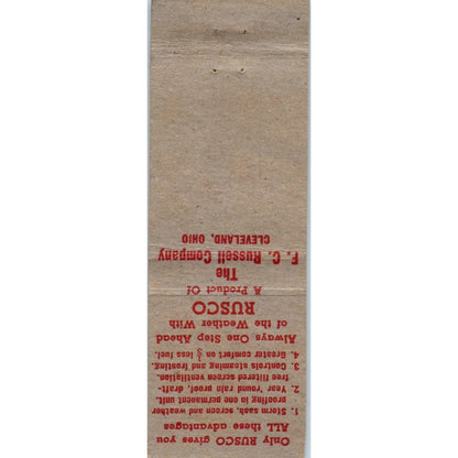 Rusco Micklin Home Improvement Lincoln NE Advertising Matchbook Cover MM10-2