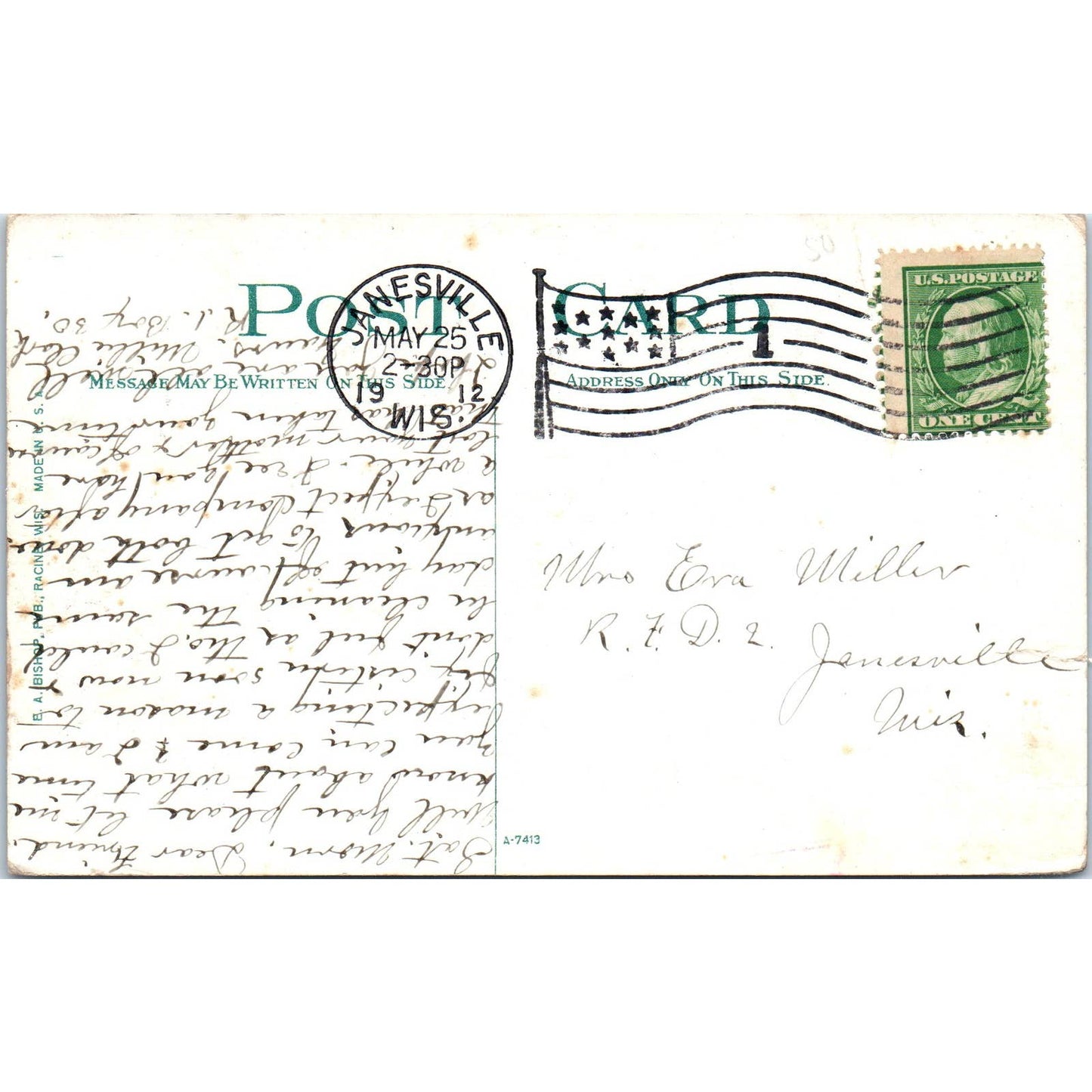 Along the Wisconsin Riverbanks 60 Years Ago 1912 Original Postcard TJ9-P3