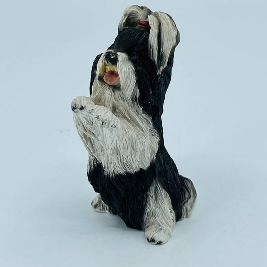 VTG Black and White Shih Tzu Dog Figurine 3 1/2” FA8