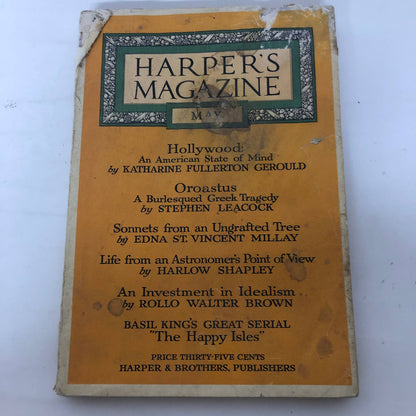 Harper's Magazine -May 1923 Katherine Fullerton Gerould Stephen Leacock Many Ads