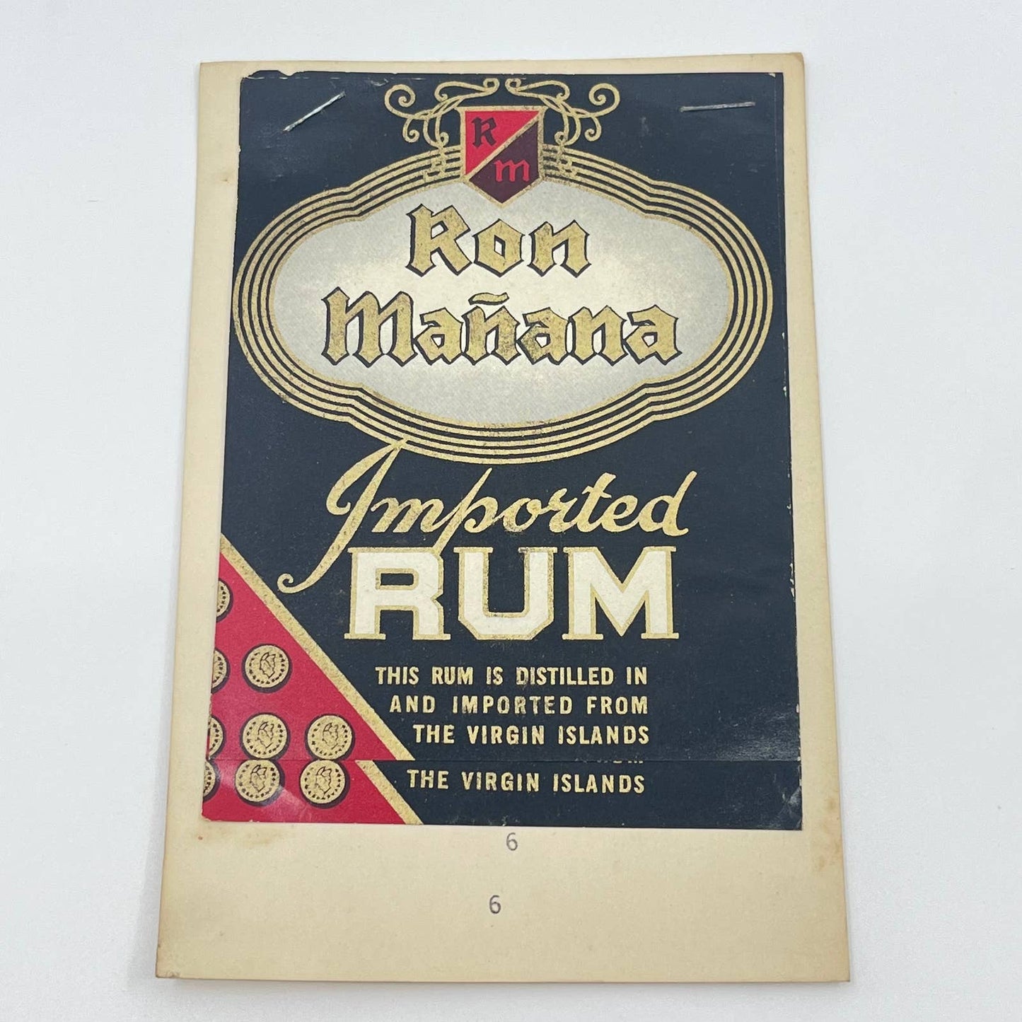 Ron Mañana Imported Rum Label Set of 2 Virgin Islands