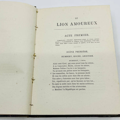 1866 French Book Le Lion Amoureux Comedie En Cinq Actes En Vers Paris TD6