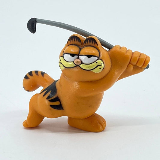 1980s Vintage Garfield Golfing Swinging a Golf Club Toy Figure TE3