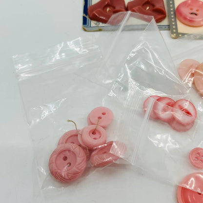 Lot of Vintage Pink Buttons TA6