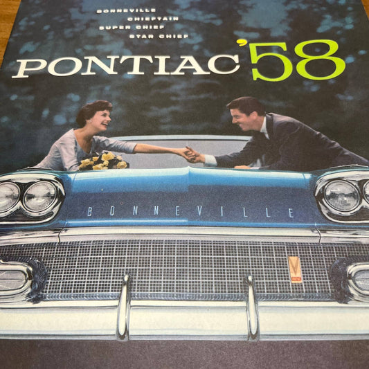 1958 Pontiac Full Color Deluxe Sales Brochure Bonneville Chieftain Super Star B4