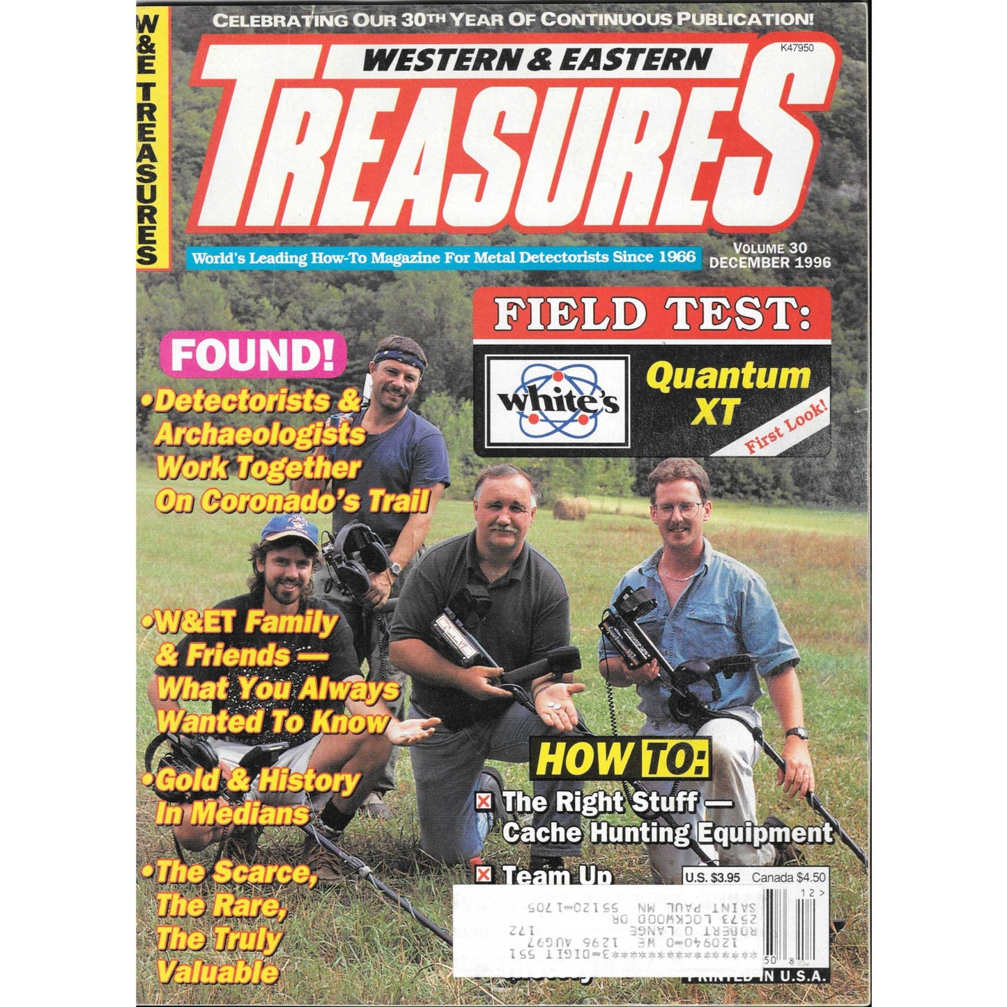 Western and Eastern Treasures Magazine Dec 1996 Vol. 30 Metal Detecting Gold M1