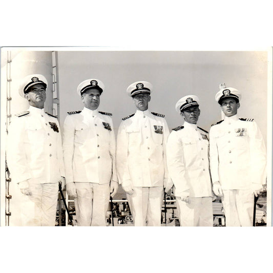 1940s WWII Photograph Navy Admiral John E. Gingrich & Other Officers 5x7" SE5