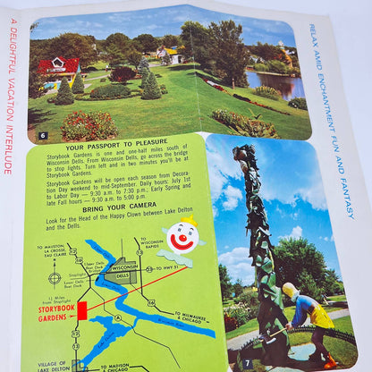 1970s Wisconsin Dells Storybook Gardens Amusement Park Brochure Fold Out SC6