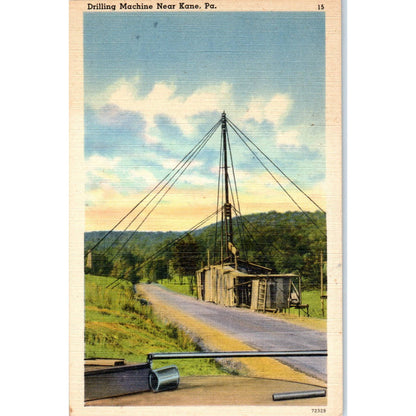Vintage Postcard Drilling Machine Near Kane PA TD8-P2