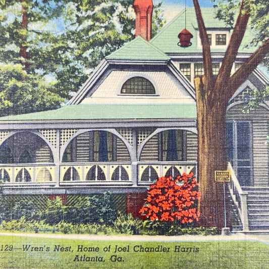 Vintage Post Card Wren’s Nest Home of Joel Chandler Harris Atlanta GA SC9