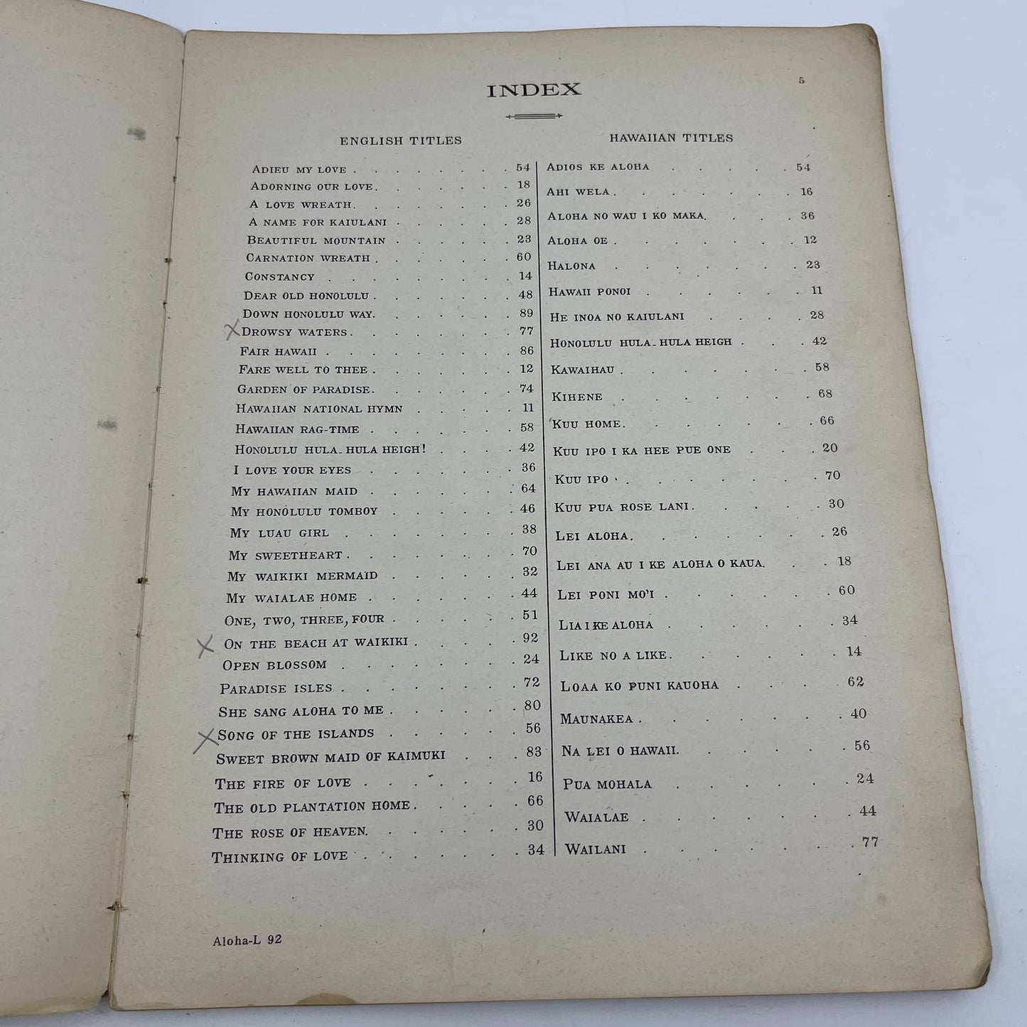 Antique 1916 songs from Aloha land song book ukulele Sherman & Clay Co. TG5