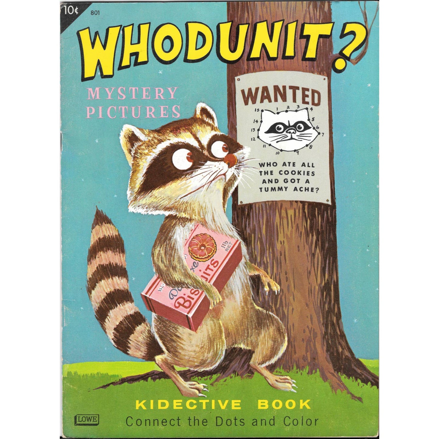 1965 Whodunit Kidetective Book CONNECT THE DOTS Raccoon Book UNUSED TJ7