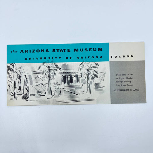 1960s Arizona State Museum University of AZ Tucson Brochure Fold Out SC9