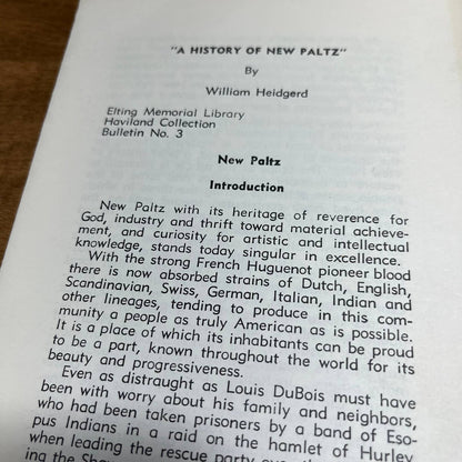 Vintage 1960s A History of New Paltz NY New York Haviland Collection No. 3 NE1