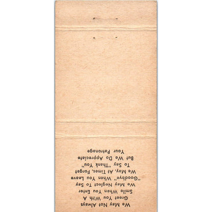 Roy's Plaza Hotel New York City Advertising Matchbook Cover SA1-M11