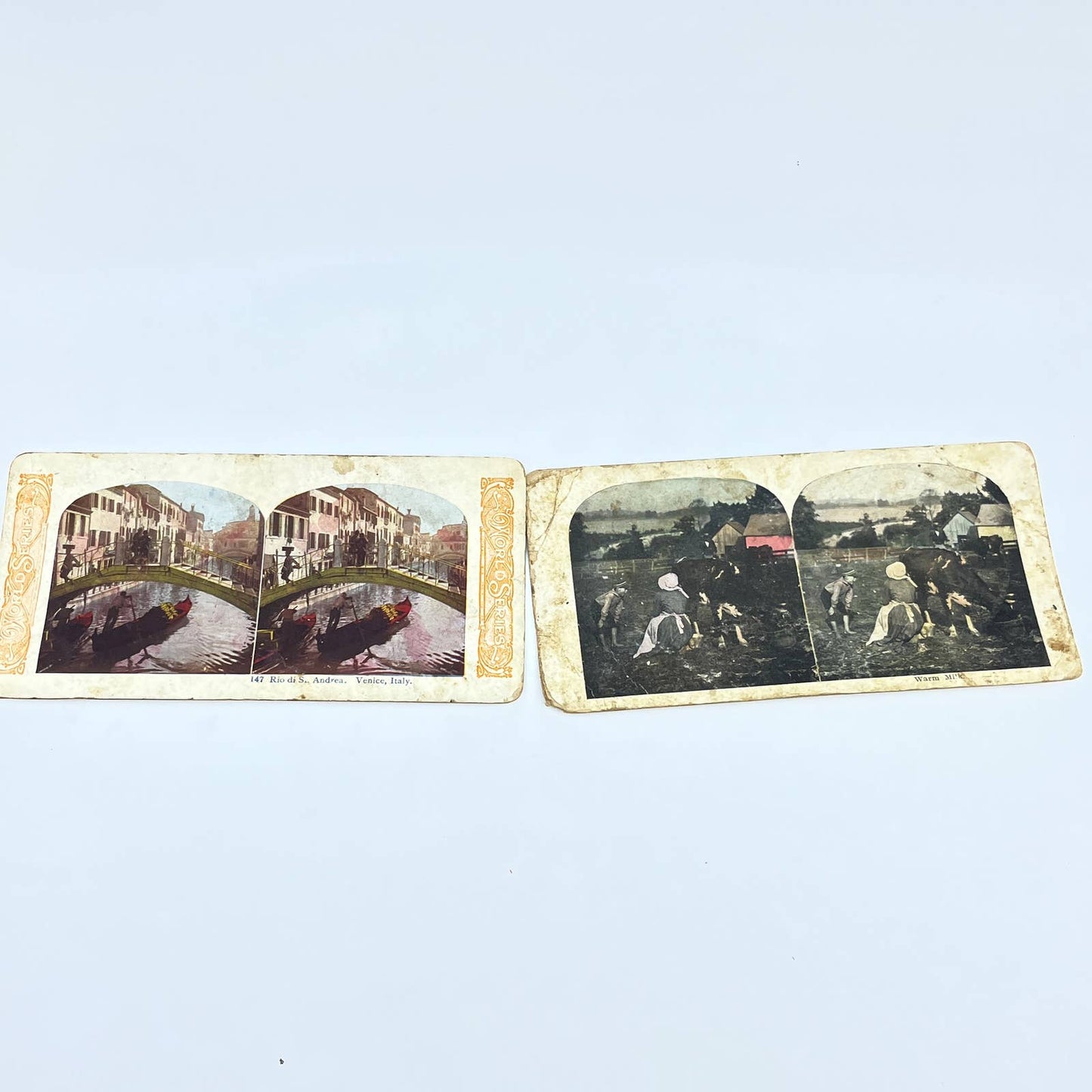 c1900 Lot of 10 Stereo View Cards Featuring VICTORIAN CHILDREN TA9