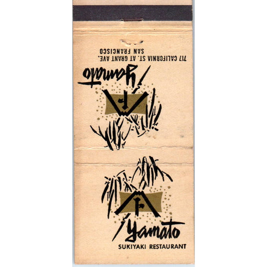 Yamato Sukiyaki Restaurant San Francisco CA Advertising Matchbook Cover SA1-M11