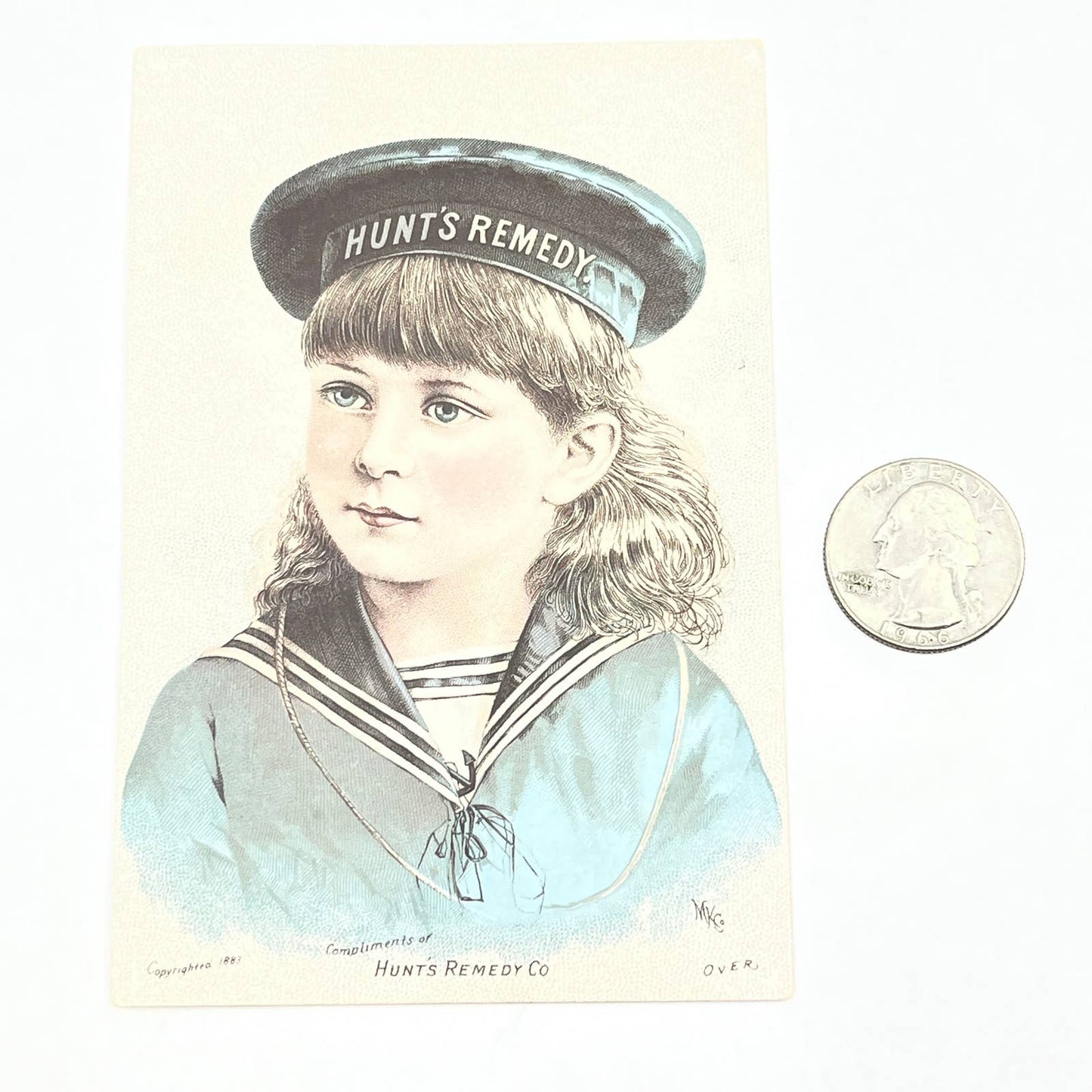 1880s Victorian Trade Card Providence, RI Trade Card, Hunt's Remedy Medicine AC2